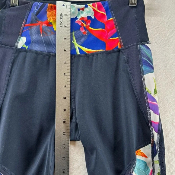 Athleta Leggings Womens Sz S Tropical Precision 7/8 Tight Athletic Workout Blue - Picture 9 of 11
